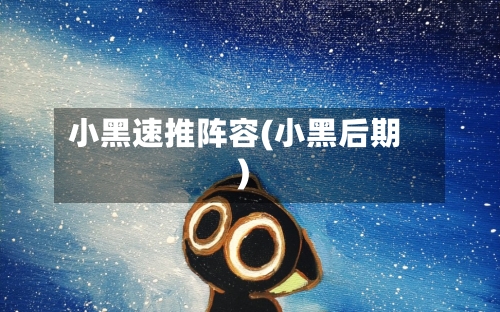 小黑速推阵容(小黑后期)