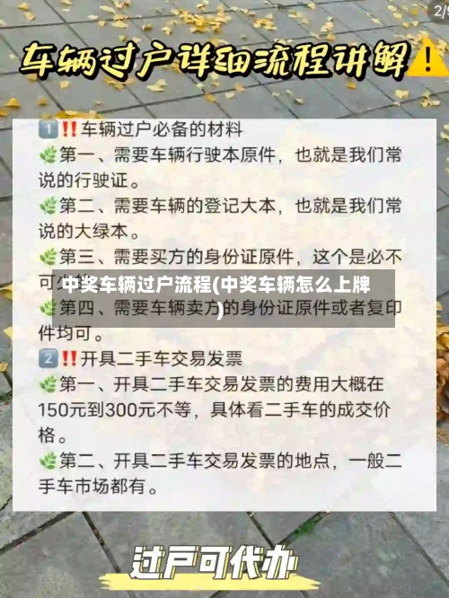 中奖车辆过户流程(中奖车辆怎么上牌)
