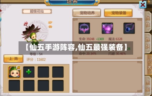 【仙五手游阵容,仙五最强装备】