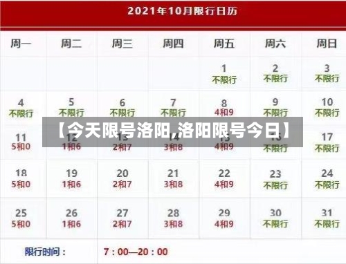 【今天限号洛阳,洛阳限号今日】