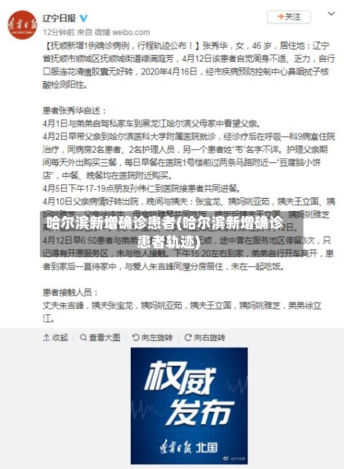 哈尔滨新增确诊患者(哈尔滨新增确诊患者轨迹)
