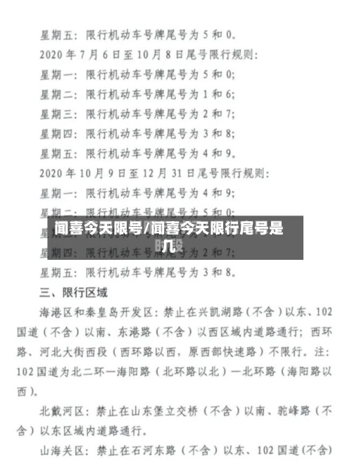闻喜今天限号/闻喜今天限行尾号是几