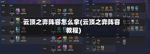 云顶之弈阵容怎么拿(云顶之弈阵容教程)