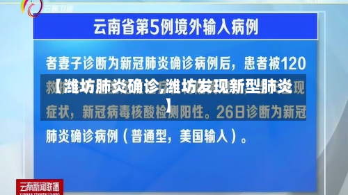 【潍坊肺炎确诊,潍坊发现新型肺炎】