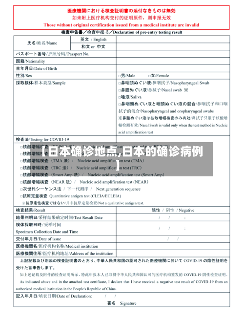 【日本确诊地点,日本的确诊病例】