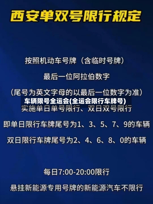 车辆限号全运会(全运会限行车牌号)