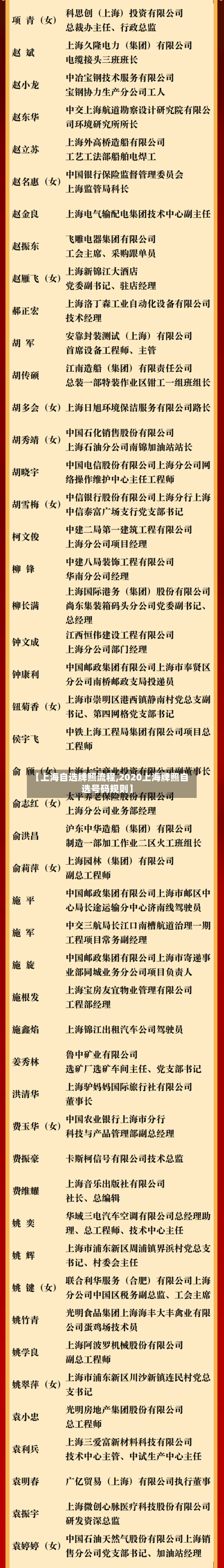 【上海自选牌照流程,2020上海牌照自选号码规则】