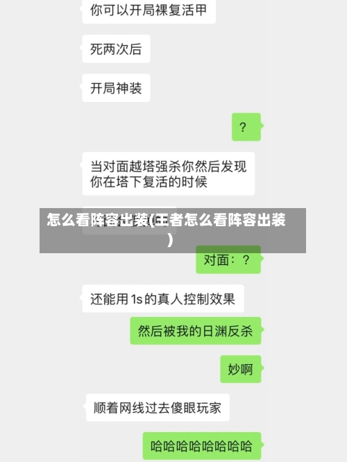 怎么看阵容出装(王者怎么看阵容出装)