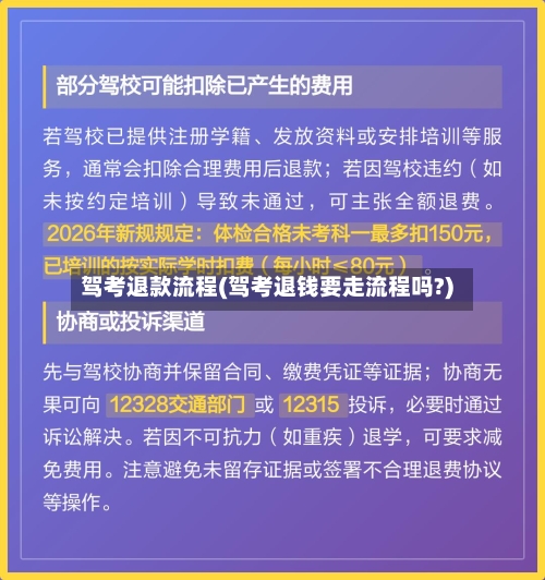 驾考退款流程(驾考退钱要走流程吗?)