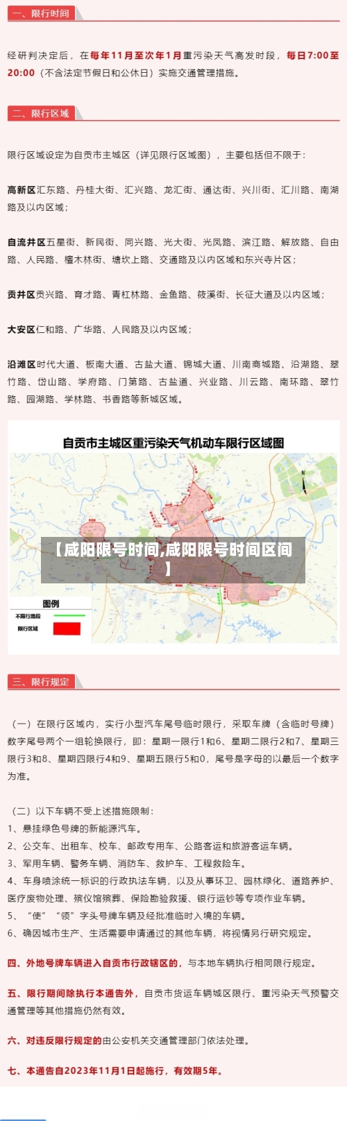 【咸阳限号时间,咸阳限号时间区间】