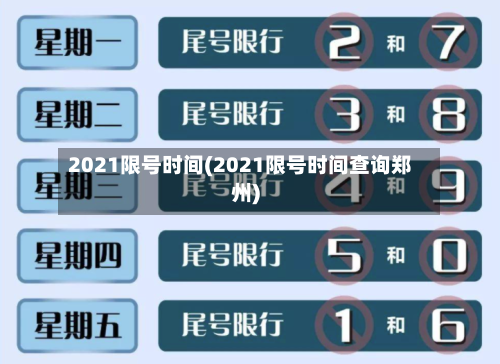 2021限号时间(2021限号时间查询郑州)