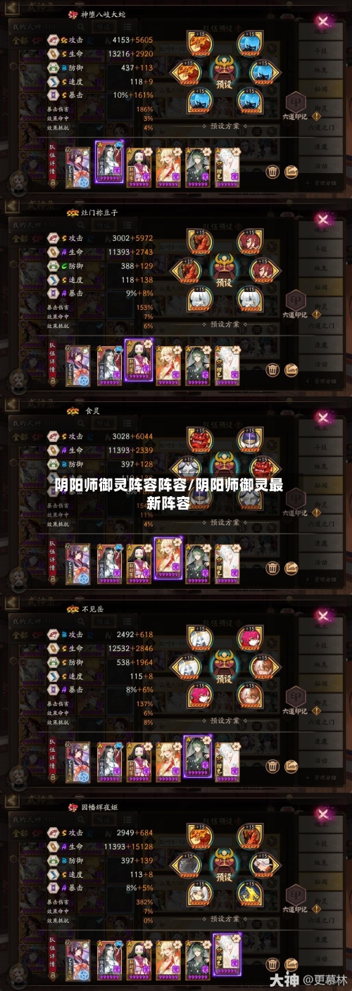 阴阳师御灵阵容阵容/阴阳师御灵最新阵容