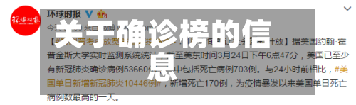 关于确诊榜的信息