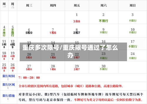 重庆多次限号/重庆限号通过了怎么办