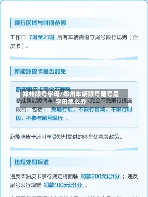 郑州限号字母/郑州车辆限号尾号是字母怎么办