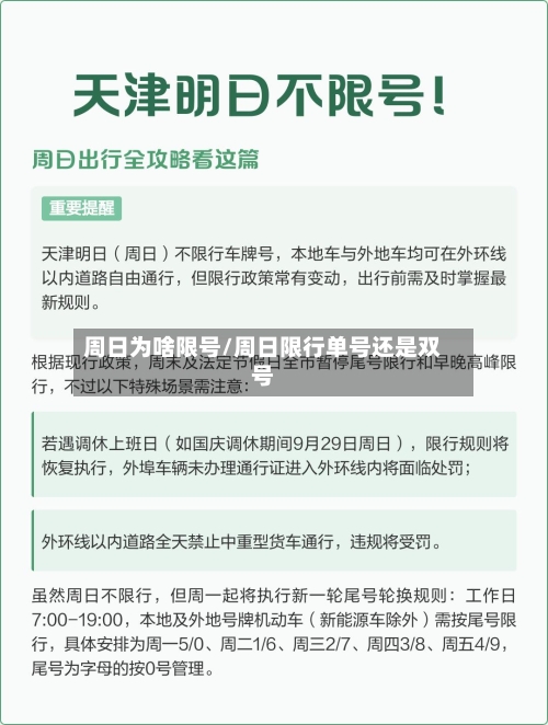 周日为啥限号/周日限行单号还是双号