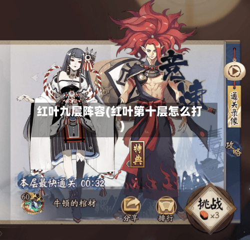 红叶九层阵容(红叶第十层怎么打)