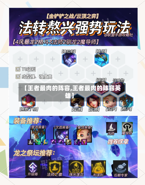 【王者最肉的阵容,王者最肉的阵容英雄】