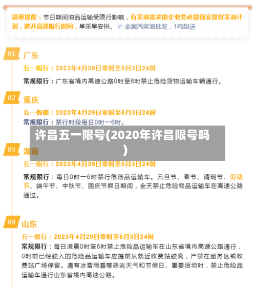许昌五一限号(2020年许昌限号吗)