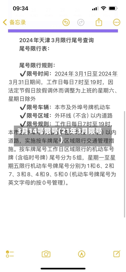 3月14号限号(21年3月限号)